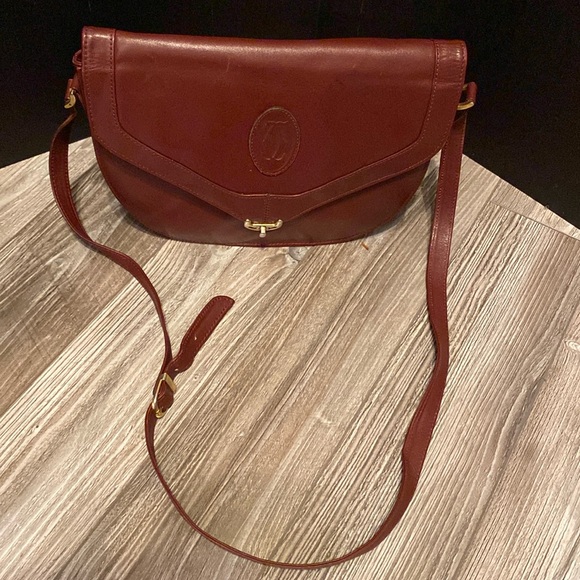 Vintage Cartier Burgundy  Calf Leather  Bag - Picture 3 of 16